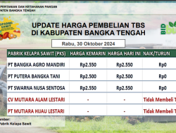 Update Harga Tandan Buah Segar (TBS) 30 Oktober 2024