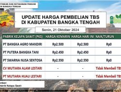 Update Harga Tandan Buah Segar (TBS) 21 Oktober 2024