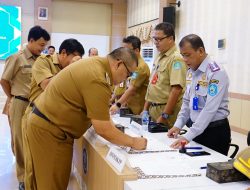 Penandatanganan Perubahan Perkin Kepala OPD di Lingkungan Pemkab Bangka di Ruang Pertemuan Parai Tenggiri, Senin (11/11/2024).