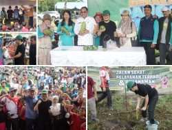 Masyarakat Lubuk Besar Ramaikan Jalan Sehat, Pelayanan Terpadu, Hingga Tanam Pohon Bersama