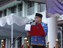 Upacara peringatan HUT ke 53 KORPRI Tahun 2024 di Halaman Kantor Bupati Bangka, Senin (2/12/2024)