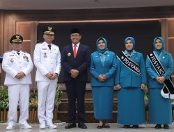 Pelantikan Pj Bupati Bangka Isnaini, S.Tr., SH., MM di Kantor Gubernur Babel, Senin (13/1/2025)