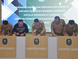 Penandatanganan Perjanjian Kinerja Kepala Perangkat Daerah Pemkab Bangka Tahun 2025, Senin (20/1/2025)