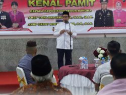 Kegiatan pisah sambut Kapolres Bangka dari AKBP Toni Sarjaka kepada AKBP Deddy Dwitiya Putra, Kamis (27/03/25) di Aula Tribrata Polres Bangka.