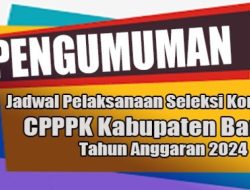 Pengumuman Jadwal Seleksi Kompetensi CPPPK Kabupaten Bangka Tahun Anggaran 2024