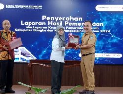 Penyerahan Predikat Opini WTP Tahun 2025 dari BPK Perwakilan RI Babel, Senin (26/5/2025) di Kantor BPK RI Perwakilan Babel