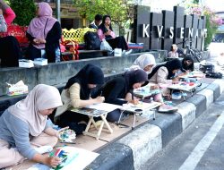 Puluhan Siswa Di Belitung Melukis Wajah Kota Tanjungpandan