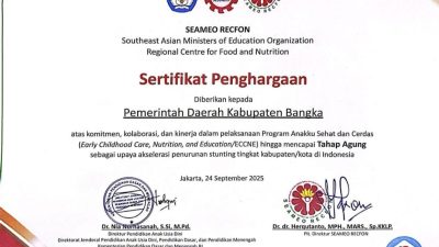 Pemkab Bangka Dapat Penghargaan Dari Organisasi Kementrian Pendidikan se Asia Tengara – DemokrasiBabel.com