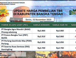 Update Harga Tandan Buah Segar (TBS) 10 November 2025